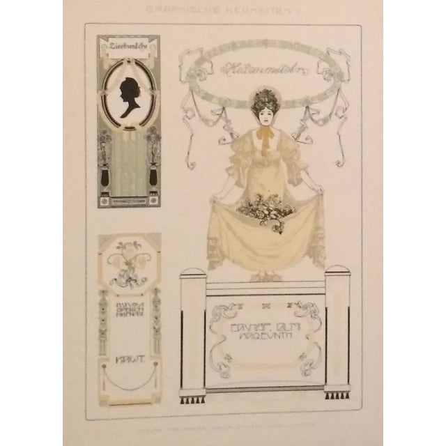 French 1900 German Decorator Ebony Ladies Prints - Pair For Sale - Image 3 of 3
