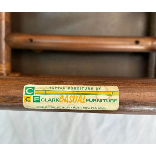 Coffee 1970s Clark Casual Bamboo & Rattan Side Table – Vintage Coastal Coffee or Accent Table For Sale - Image 8 of 8