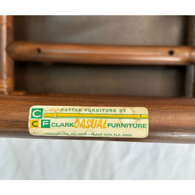 Coffee 1970s Vintage Bamboo Rattan Coffee Table/Side Table Clark Casual For Sale - Image 8 of 8