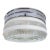 Vintage 1940s Art Deco Clear & White Pressed Glass Chrome Flush Mount Ceiling Light For Sale