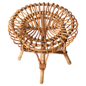 Mid-Century Italian Rattan and Bamboo Ottoman by Franco Albini, 1960s