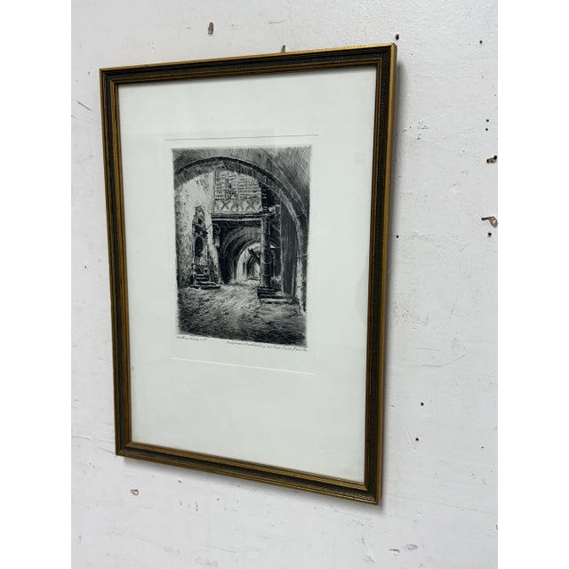 Printmaking Materials Circa 1920 Paul Geissler "Rothenberg" Etching, Signed For Sale - Image 7 of 12