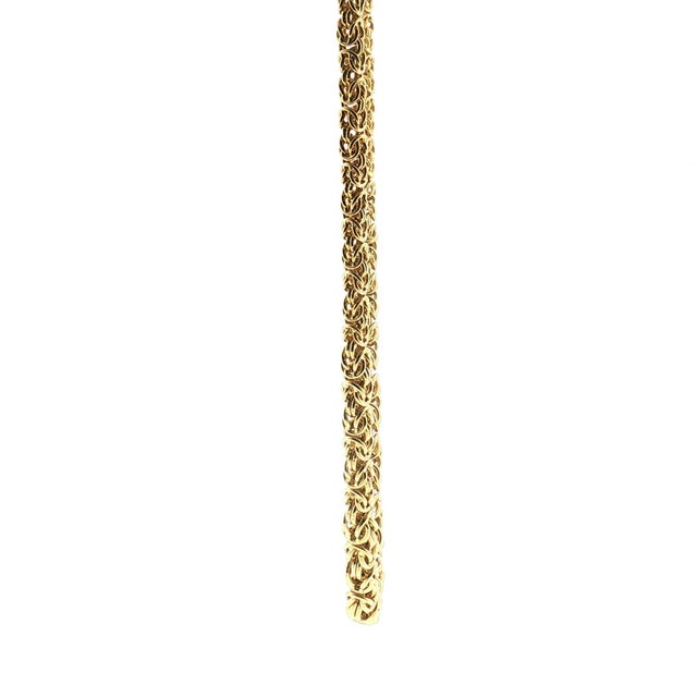Modern Late 20th-Century 9 to 5.5mm Graduated 18" Solid Byzantine Link Necklace For Sale - Image 3 of 4