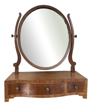Vanity Dressing Table Swing Mirror with Wooden Frame and Storage