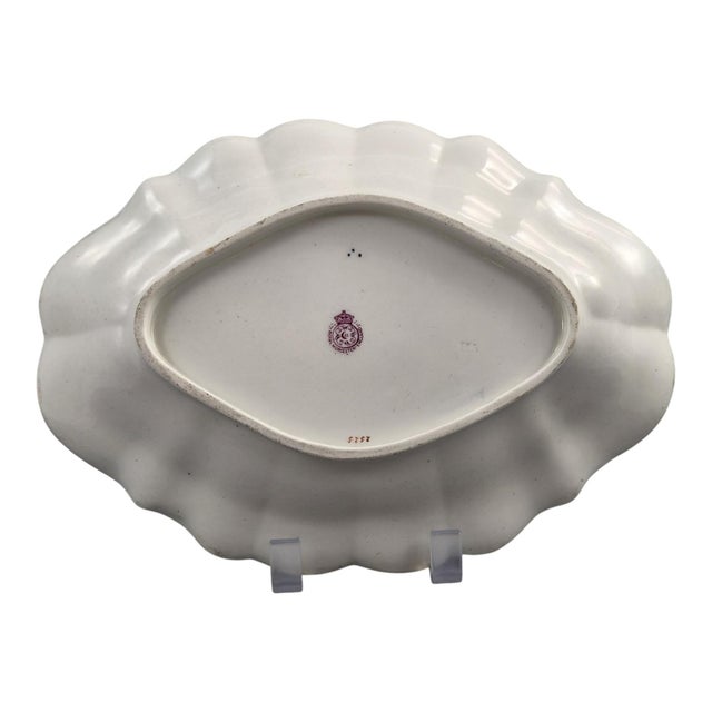 Rococo Blue Scale Cabinet Dish with Exotic Birds from Royal Worcester, 1901 For Sale - Image 3 of 11