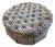 Tufted Round Ottoman With Leopard Fabric For Sale