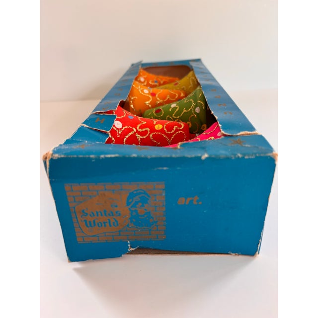 Bright Pink Rare 1960s Kurt Adler Italian Hand-Decorated Bell Ornaments, Boxed Set of 6 For Sale - Image 8 of 12