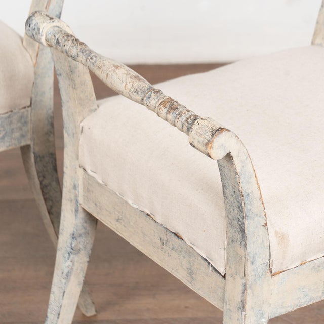 Gustavian (Swedish) Pair, 20th Century White Swedish Gustavian Style Tabouret Stools For Sale - Image 3 of 8