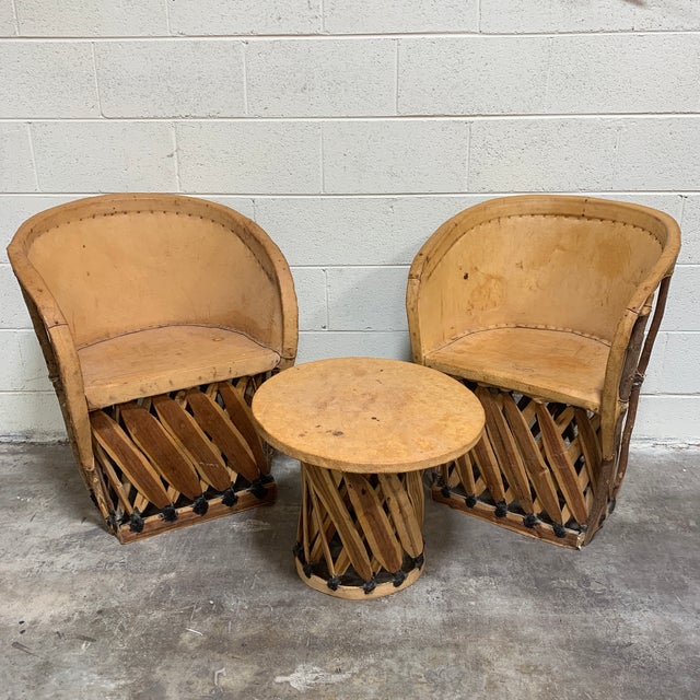 1960s Equipale Chairs and Tabl Set Set of 3 Chairish