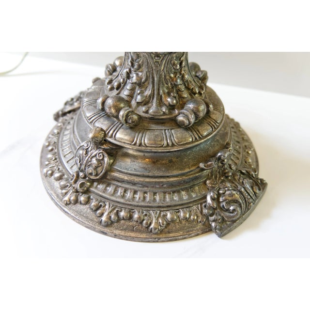 19th Century Harvard Student Table Lamp With Red Glass Globe For Sale - Image 10 of 13