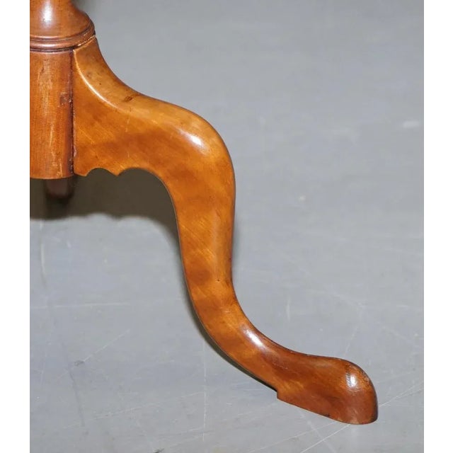 Brown Hand-Painted Hardwood Revival Tripod Side or Wine Table For Sale - Image 8 of 9