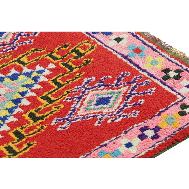 Vintage Moroccan Runner Rug in Red With Colorful Medallions | Rug & Kilim For Sale In New York - Image 6 of 7