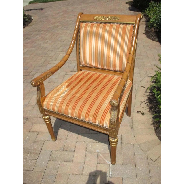 French Provincial Vintage Gilded Accent Chair For Sale - Image 3 of 11