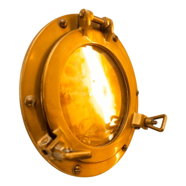 Naval Porthole Photo Holder in Brass For Sale