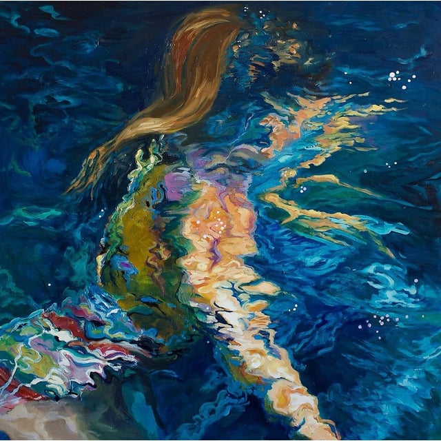 Fiona Phillips, Abstract Impressionist Oil Composition "Sea Sprite" 2023 For Sale