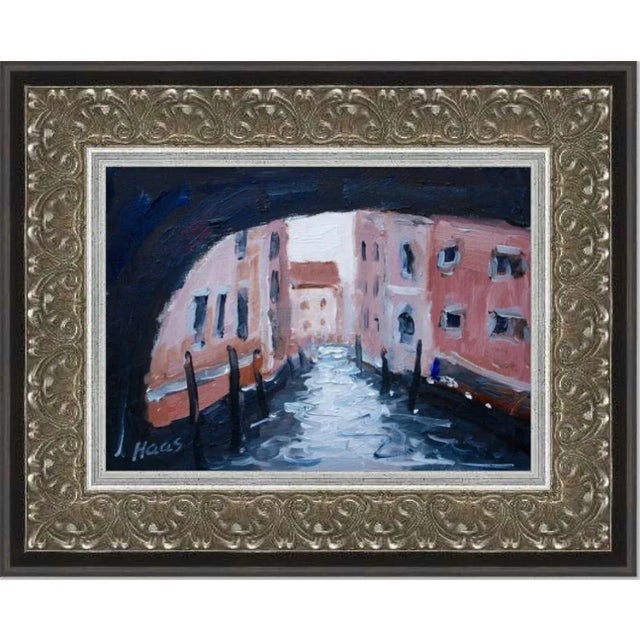 "Under the Bridge, Venice" Contemporary Italian Landscape Oil Painting For Sale - Image 10 of 12