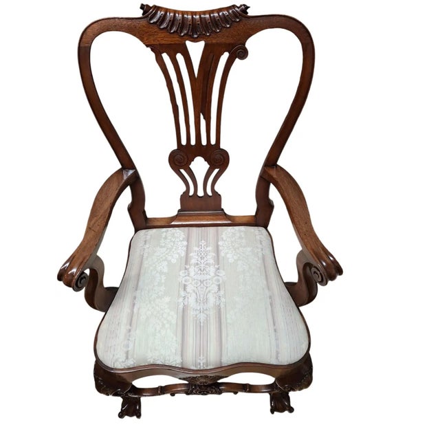 Set of 12 Mahogany Chippendale-Style Dining Chairs For Sale - Image 10 of 15