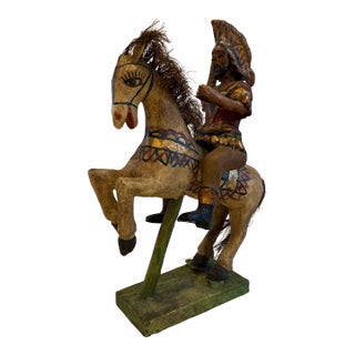 Antique Mexican Folk Art Santos Matamoros on Horse For Sale