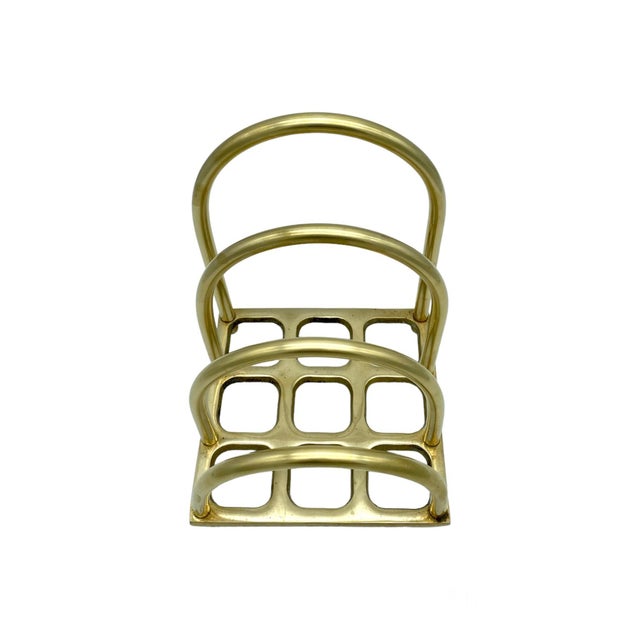Mid 20th Century Large Brass Letter Rack For Sale - Image 4 of 6