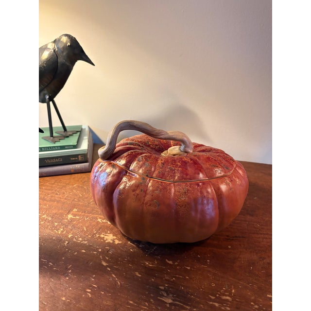 Vintage Handmade Pumpkin Covered Tureen Patricia Garrett For Sale - Image 4 of 7