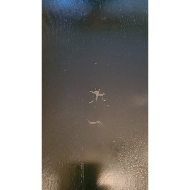 Ebonized Walnut Dining Table With Custom Industrial Steel Base For Sale - Image 9 of 9