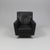 Set of Lounge Chair and Ottoman in Black Leather, 1980s For Sale - Image 4 of 13