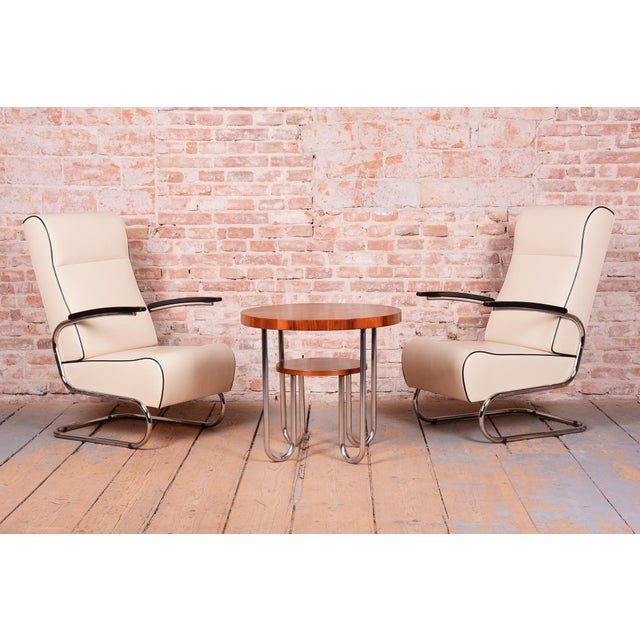 Bauhaus Armchairs FN24 in Chrome and Leather attributed to Mücke-Melder, Czech, 1930s, Set of 2 For Sale - Image 16 of 17