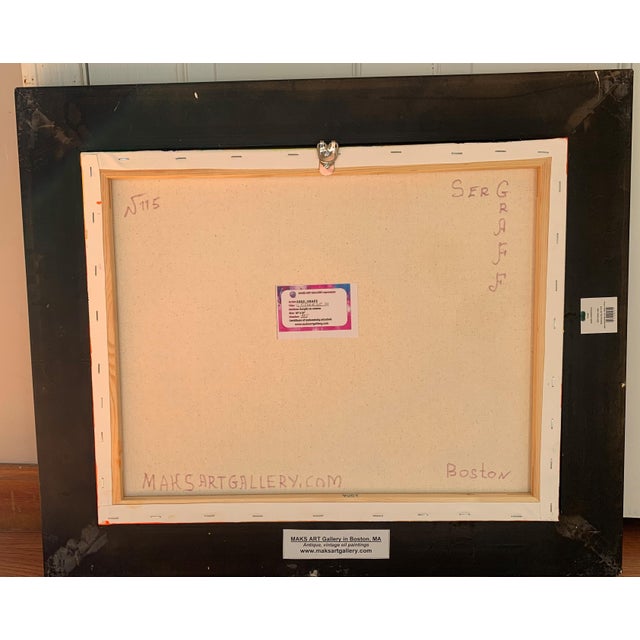 2020s Original Abstract Painting on Canvas by Serg Graff "Cheese", Coa, Gold Frame For Sale - Image 5 of 9