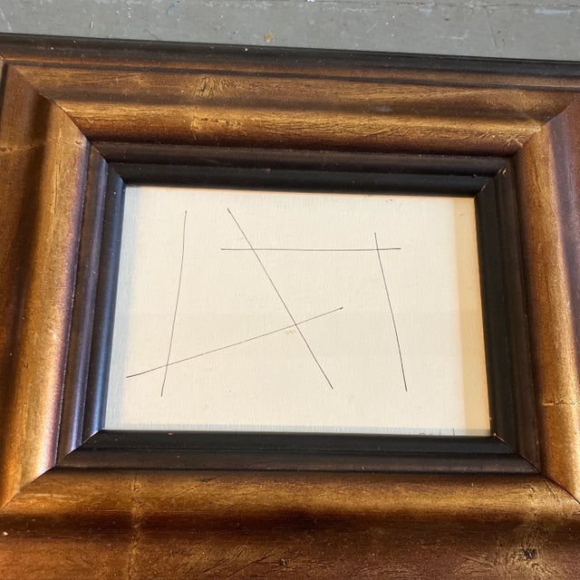 1980’s vintage Robert Cooke abstract pen & ink drawing. Signed and framed. Measures 6.5x4.5 or 12x10 with frame.