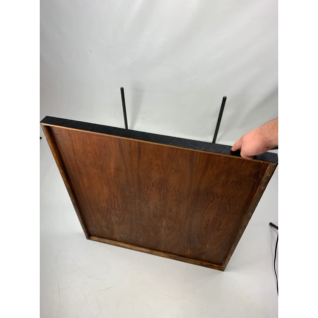 Wood 1960s Mid-Century Modern Teak and Iron X Base Side Table For Sale - Image 7 of 9