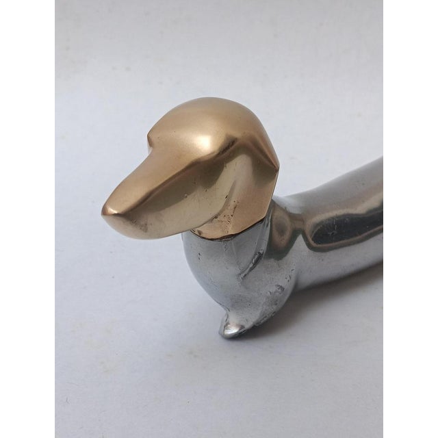 Brutalist Brass and Aluminium Teckel Dog Figure, 1970s For Sale - Image 4 of 8