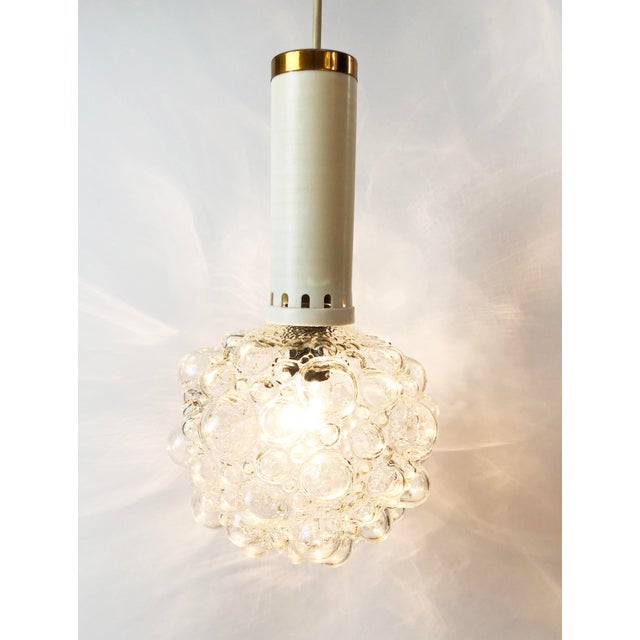 Small Bubble Glass Pendant Lamp attributed to Helena Tynell, Germany, 1960s For Sale - Image 9 of 9