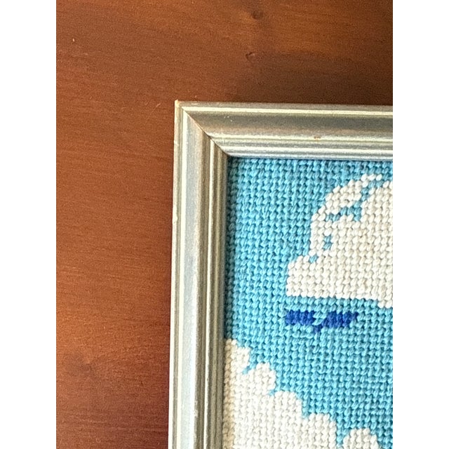 Vintage Framed Needlepoint Boats— A Pair For Sale - Image 11 of 18