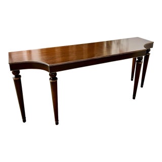 Baker Barbara Barry Mahogany and Gold Gilt 84” Console / Sofa Table For Sale