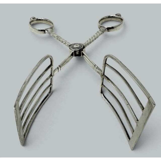 Antique Vintage English Sterling Silver Asparagus Tongs Ben Wade Sheffield 1921 For Sale - Image 9 of 9