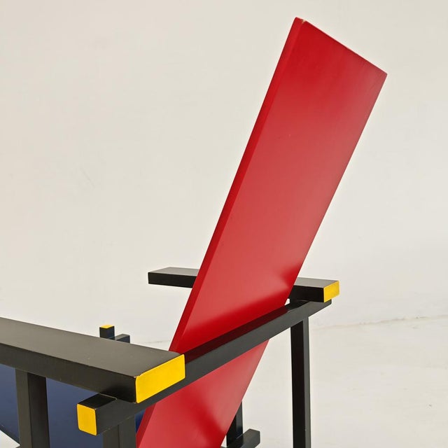 Red and Blue Maestri Series Armchair by Gerrit Thomas Rietveld for Cassina, 1980s For Sale - Image 6 of 18