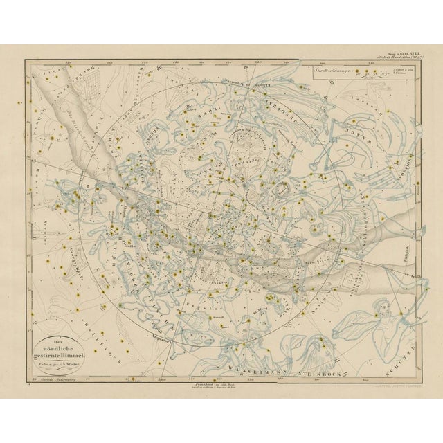 Black Northern Hemisphere Astronomical Star Constellations Chart, 1858 For Sale - Image 8 of 10