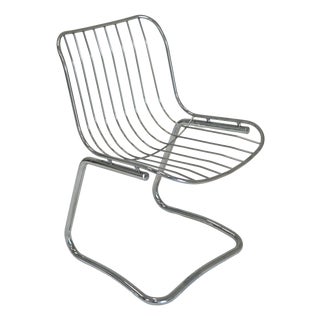 Mid-Century Modern Tubular Chrome Cantilever Dining Chair by Gastone Rinaldi for Rima, 1970s For Sale