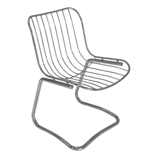 Mid-Century Modern Tubular Chrome Cantilever Dining Chair by Gastone Rinaldi for Rima, 1970s For Sale