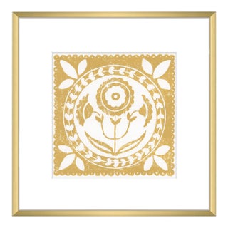 12x12" Framed Mustard Yellow and White Daffodil Flower Art Print Botanical Wall Decor For Sale