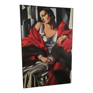1990s Tamara De Lempicka Madame Boucard Wood Print Reproduction For Sale
