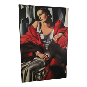 1990s Tamara De Lempicka Madame Boucard Wood Print Reproduction