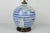 Blue and White Mid Century Studio Pottery Table Lamp With Sailing Motif and Dual Pull Chain Lights For Sale In Kansas City - Image 6 of 12