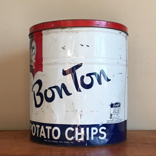 Vintage Bon Ton Potato Chips Can Chairish