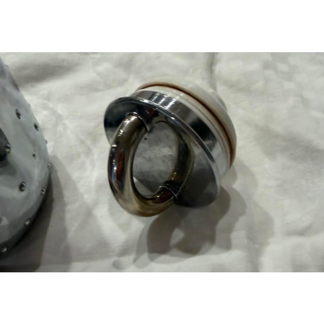 1980s Vintage Chrome Hammered Insulated Coffee & Tea Server, Made in Taiwan, C. 1980s For Sale - Image 5 of 11