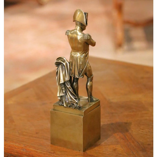 Metal Mid-Century French Empire Style Gilt Bronze Sculpture of Napoleon After Boizot For Sale - Image 7 of 8