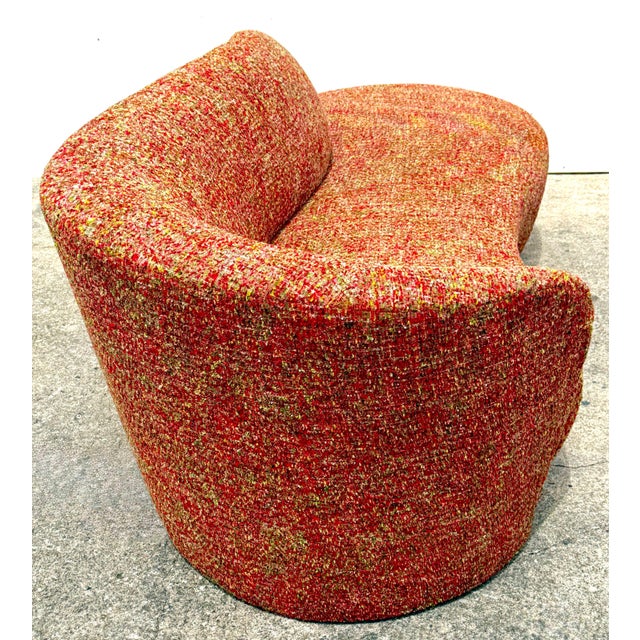 Postmodern Weiman Furniture Company Post Modern Serpentine Cloud Sofa, in Boucle For Sale - Image 3 of 15