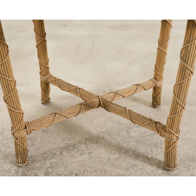 Pair of Danny Ho Fong Organic Modern Rattan Marble Tables For Sale - Image 17 of 18