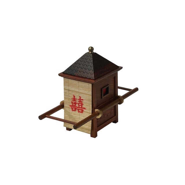 Chinese Rosewood Handmade Miniature Litter Sedan Chair Display Decor For Sale In San Francisco - Image 6 of 6
