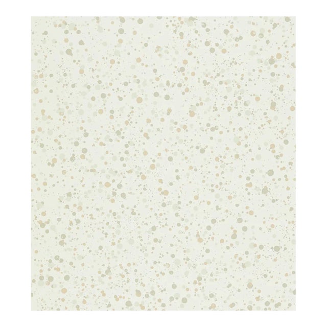 Hinson for The House of Scalamandré Spatter Wallcovering, Beige on White For Sale